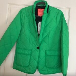 J. Crew Quilted Primaloft Blazer in Bright Green